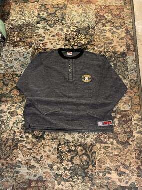 Vintage 1997 NFL The Edge Pittsburgh Steelers Henley Shirt Size Large